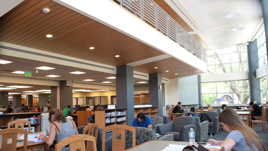Interior of American River College's library