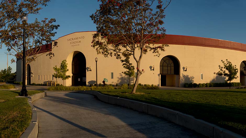 Exterior of Sacramento City College stadium